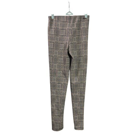Tahari Womens Plaid Print Skinny Ankle Pull On Pants Size M Multicolor - Picture 2 of 4